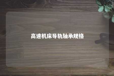 高速机床导轨轴承规格 